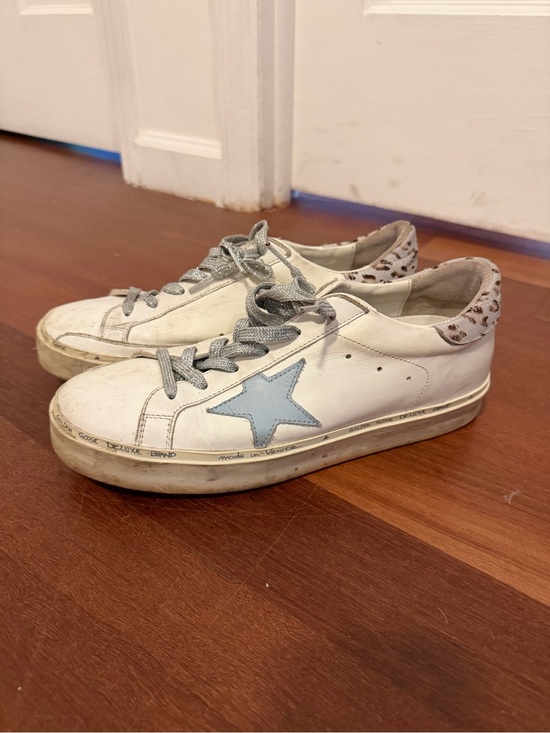 Golden Goose Shoes - Golden Goose Super-Star Sneakers White Blue Star Leopard Heel Size 41